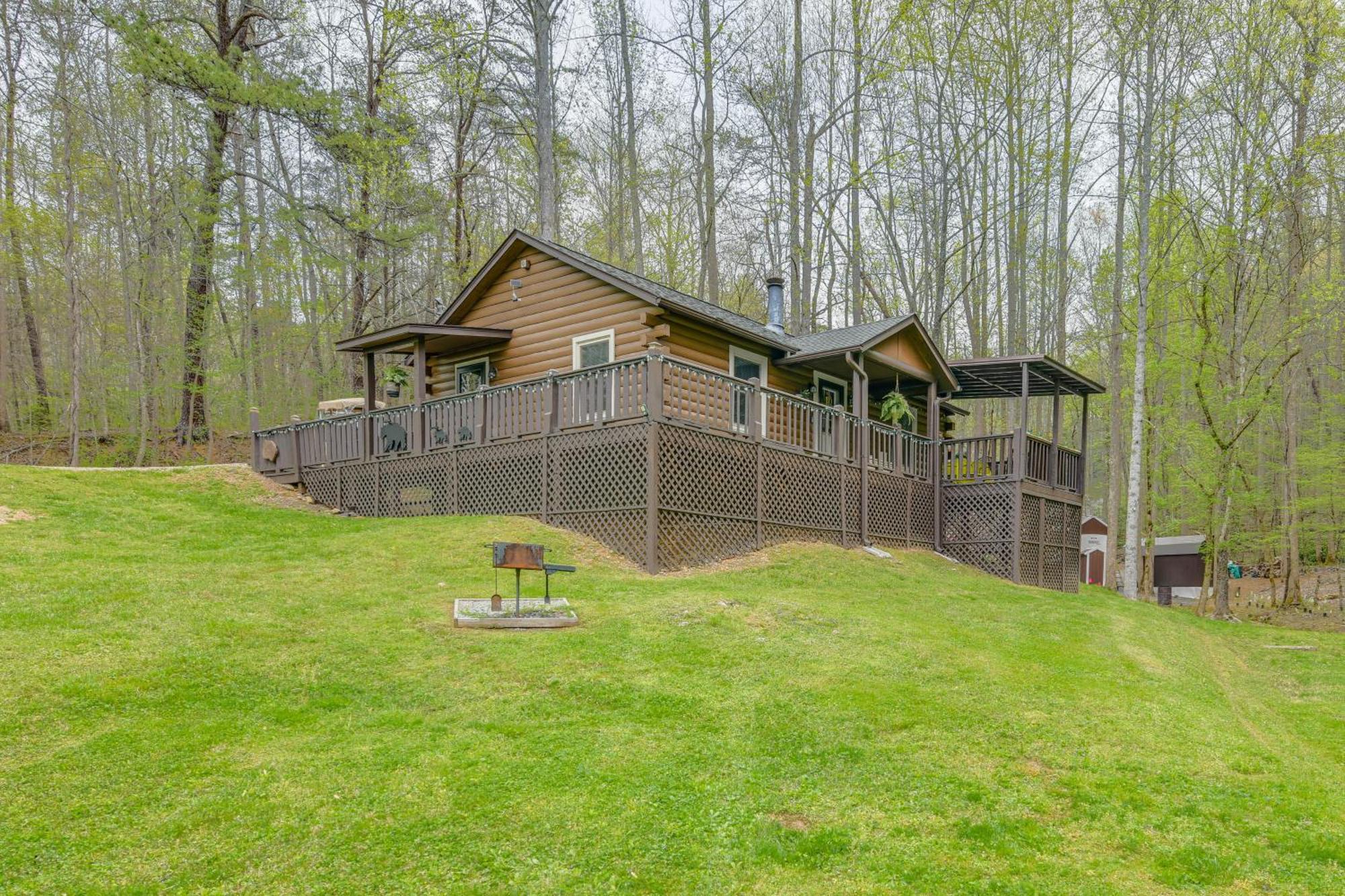 Smoky Mountain Cozy Cove Cabin Deck And Fire Pit! Cosby Eksteriør billede